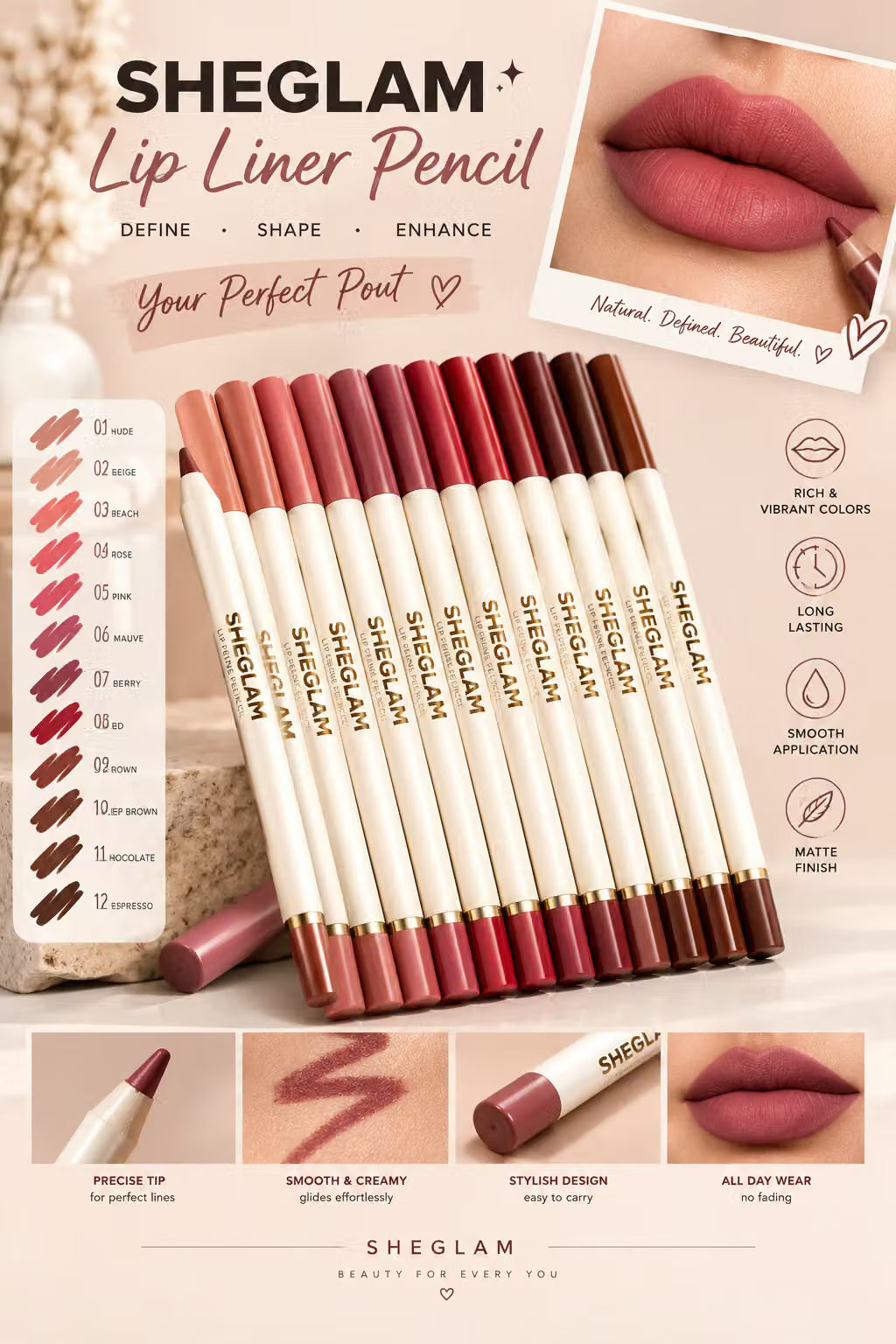 SHEGLAM Lip Liner Pencil – Define Your Perfect Pout – Beauty Trends